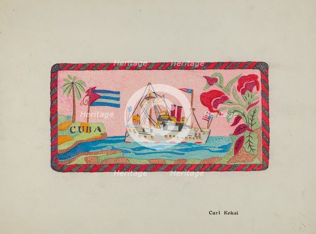 Hooked Rug, c. 1936. Creator: Carl Keksi.