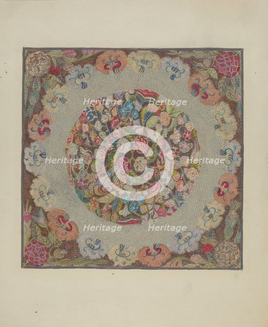 Hooked Rug, c. 1936. Creator: Elizabeth Valentine.