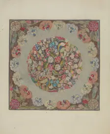 Hooked Rug, c. 1936. Creator: Elizabeth Valentine