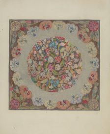 Hooked Rug, c. 1936. Creator: Elizabeth Valentine