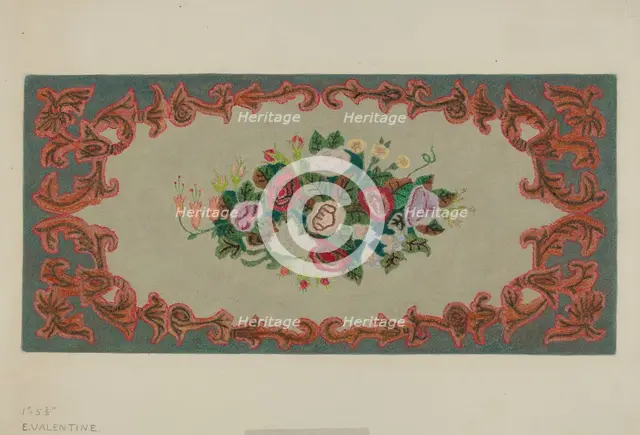 Hooked Rug, c. 1936. Creator: Elizabeth Valentine.