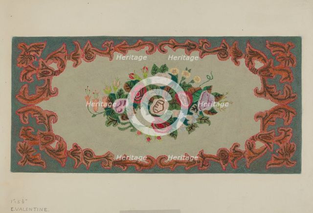 Hooked Rug, c. 1936. Creator: Elizabeth Valentine.