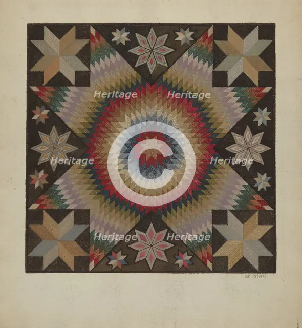 Hooked Rug, c. 1936. Creator: Jules Lefevere.