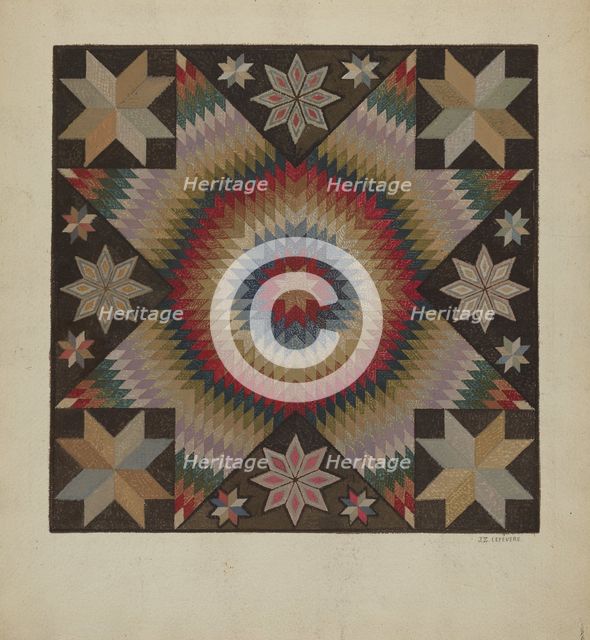 Hooked Rug, c. 1936. Creator: Jules Lefevere.