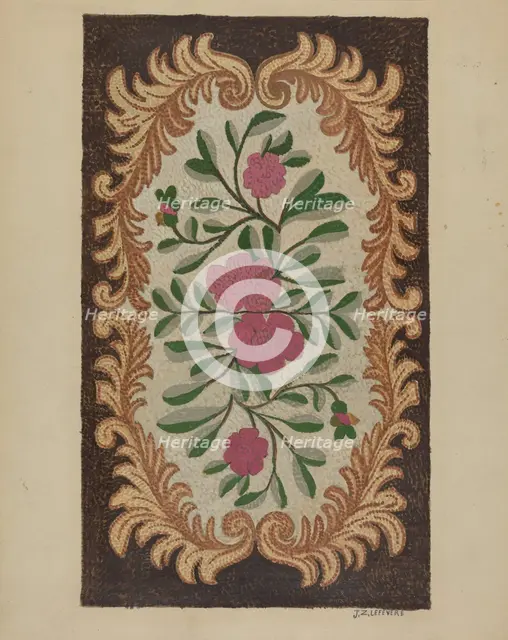 Hooked Rug, c. 1936. Creator: Jules Lefevere.