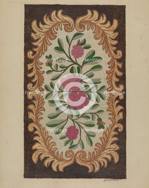 Hooked Rug, c. 1936. Creator: Jules Lefevere.