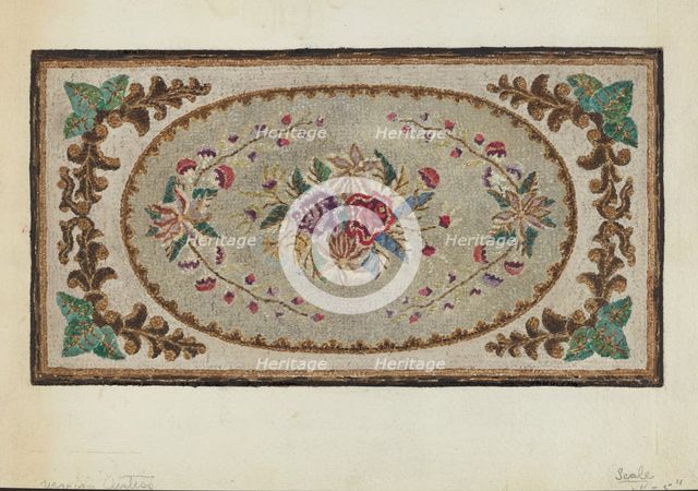 Hooked Rug, c. 1936. Creator: Marian Curtis Foster.