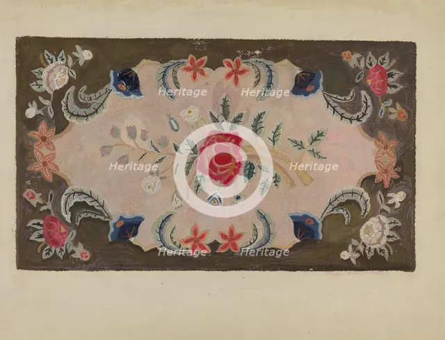 Hooked Rug, c. 1936. Creator: Mosseller, Lillian M..