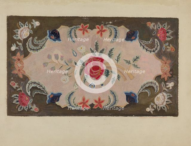 Hooked Rug, c. 1936. Creator: Mosseller, Lillian M..