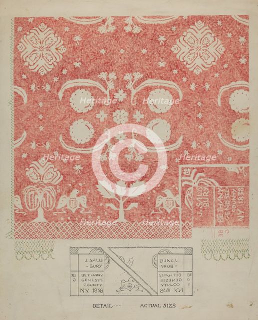 Hooked Rug, c. 1936. Creator: Mosseller, Lillian M..