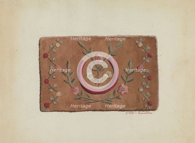 Hooked Rug, c. 1936. Creator: Mosseller, Lillian M..