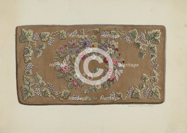 Hooked Rug, c. 1936. Creator: Mosseller, Lillian M..