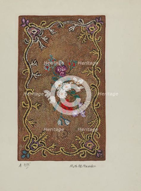 Hooked Rug, c. 1936. Creator: Ruth M. Barnes.
