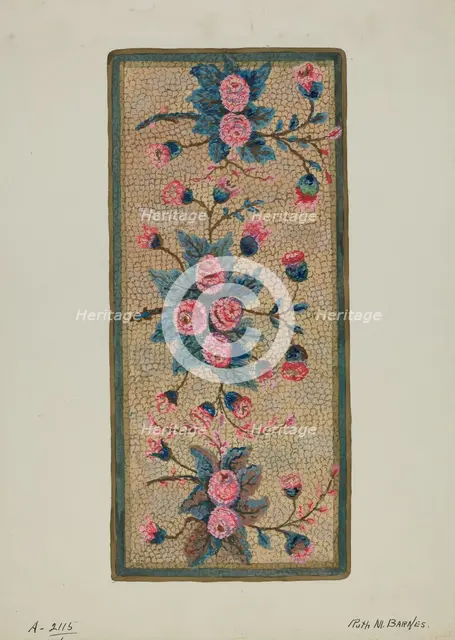 Hooked Rug, c. 1936. Creator: Ruth M. Barnes.