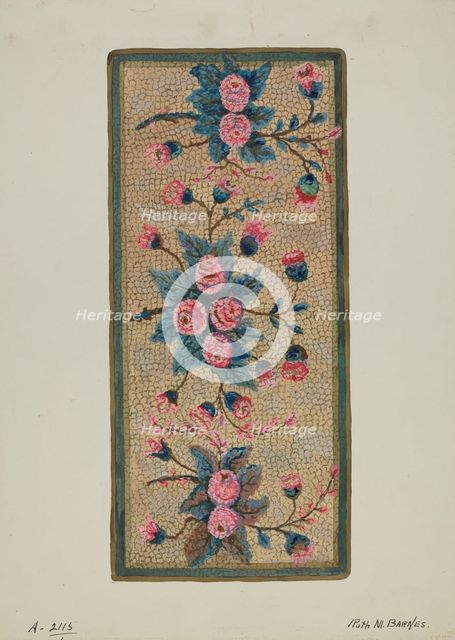 Hooked Rug, c. 1936. Creator: Ruth M. Barnes.
