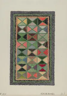 Hooked Rug, c. 1936. Creator: Ruth M. Barnes