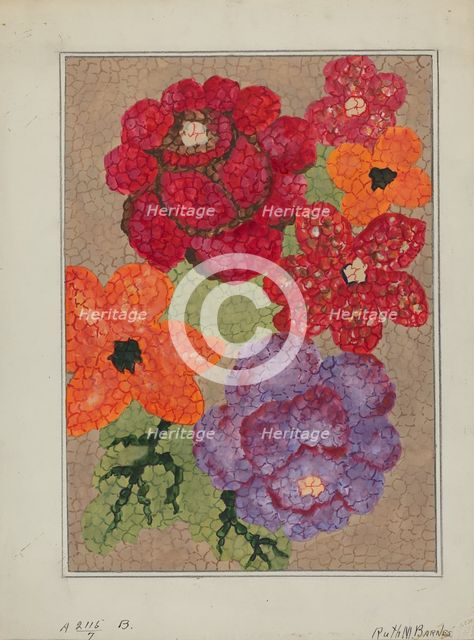 Hooked Rug, c. 1936. Creator: Ruth M. Barnes.