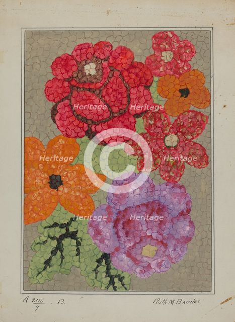 Hooked Rug, c. 1936. Creator: Ruth M. Barnes.