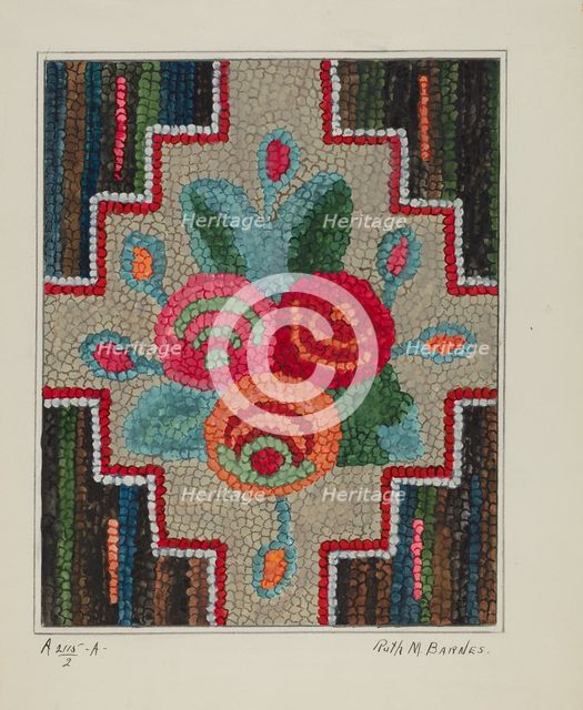 Hooked Rug, c. 1936. Creator: Ruth M. Barnes.
