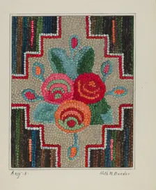 Hooked Rug, c. 1936. Creator: Ruth M. Barnes