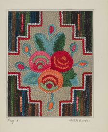 Hooked Rug, c. 1936. Creator: Ruth M. Barnes