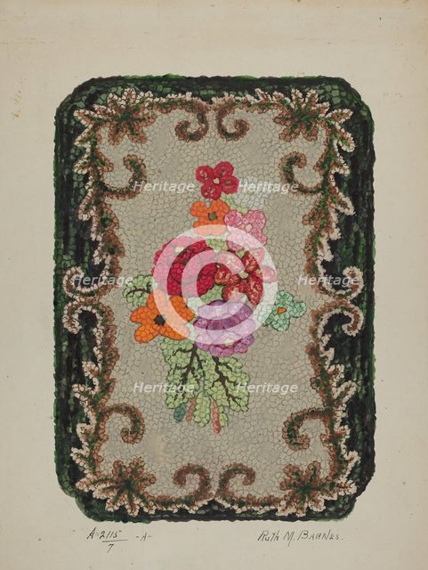 Hooked Rug, c. 1936. Creator: Ruth M. Barnes.