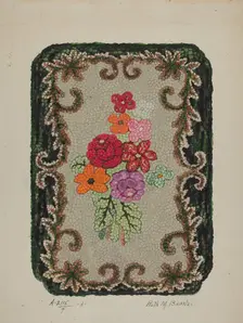 Hooked Rug, c. 1936. Creator: Ruth M. Barnes