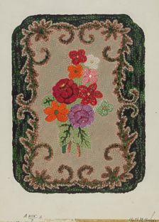 Hooked Rug, c. 1936. Creator: Ruth M. Barnes