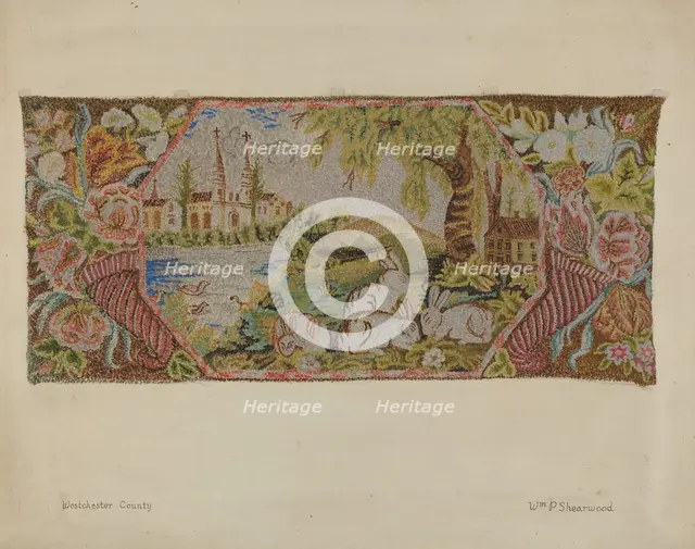 Hooked Rug, c. 1937. Creator: William P. Shearwood.