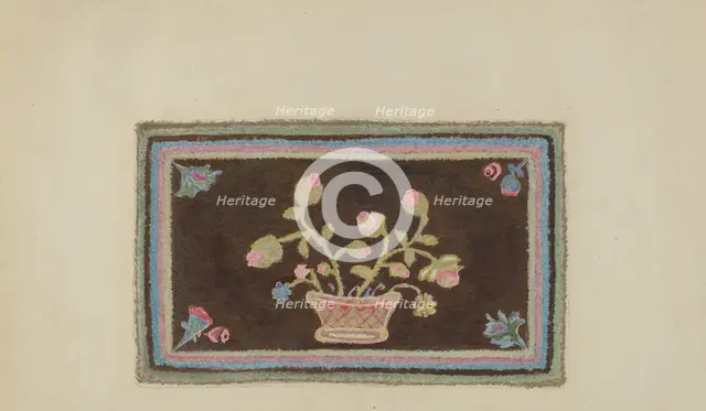 Hooked Rug, c. 1938. Creator: Alfonso Umana.