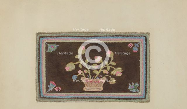 Hooked Rug, c. 1938. Creator: Alfonso Umana.