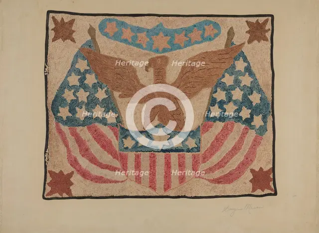 Hooked Rug, c. 1939. Creator: Georgine E. Mason.