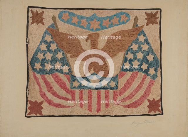 Hooked Rug, c. 1939. Creator: Georgine E. Mason.