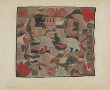 Hooked Rug, c. 1939. Creator: Henry Granet