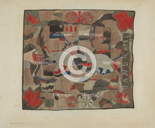 Hooked Rug, c. 1939. Creator: Henry Granet.