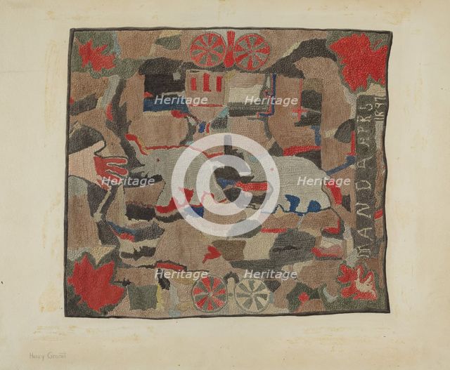 Hooked Rug, c. 1939. Creator: Henry Granet.
