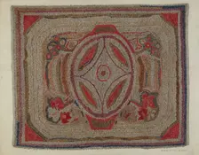 Hooked Rug (Cotton), c. 1940. Creator: Charlotte Angus