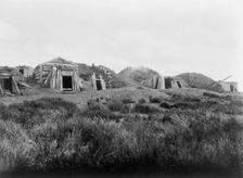 Hooper Bay homes, Hooper Bay, Alaska, c1929. Creator: Edward Sheriff Curtis