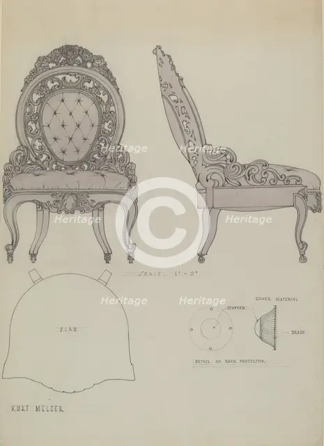 Hoopskirt chair, 1936. Creator: Kurt Melzer.