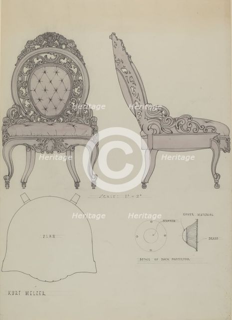 Hoopskirt chair, 1936. Creator: Kurt Melzer.