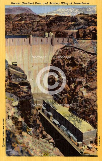 Hoover (Boulder) Dam, Arizona/Nevada, USA, 1940. Artist: Unknown