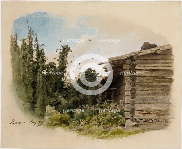 Hop garden, 1859. Creator: Werner Holmberg.