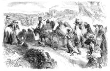 Hop-pickers on the Road - drawn by Phiz, 1858. Creator: Hablot Knight Browne