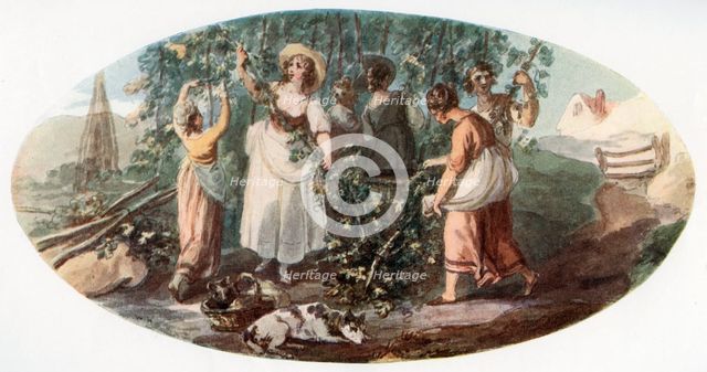 'Hop Picking', (1912).Artist: William Hamilton