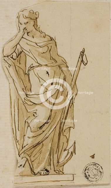 Hope: Design for the Unexecuted Monument to the First Duke of Marlborough, c. 1733. Creators: John Michael Rysbrack, Sir James Thornhill.