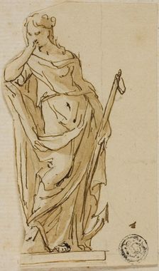 Hope: Design for the Unexecuted Monument to the First Duke of Marlborough, c. 1733. Creators: John Michael Rysbrack, Sir James Thornhill