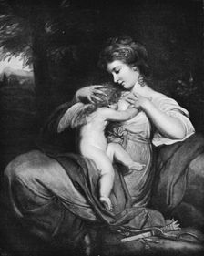 Hope Nursing Love (Miss Morris as Hope Nursing Cupid) c1770, (1912). Artist: Sir Joshua Reynolds