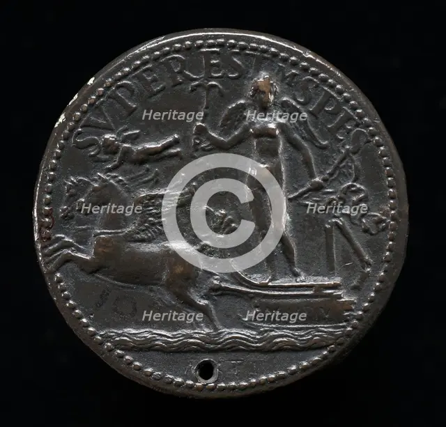 Hope on the Prow of a Broken-Masted Vessel [reverse]. Creator: Pier Jacopo Alari Bonacolsi.