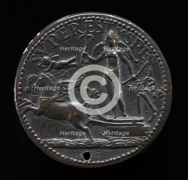 Hope on the Prow of a Broken-Masted Vessel [reverse]. Creator: Pier Jacopo Alari Bonacolsi.