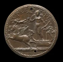 Hope on the Prow of a Broken-Masted Vessel [reverse]. Creator: Pier Jacopo Alari Bonacolsi